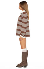 Mirabelle Brown Stripe Polo Image