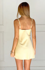 Morgan Yellow Contrast Satin Mini Dress Image