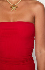 Morrigan Red Strapless Maxi Dress Image