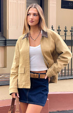 Jemma Cream Contrast Canvas Jacket Image