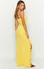 Nahanee Yellow Ruffle Maxi Dress Image