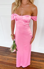 Naveah Pink Off Shoulder Maxi Dress Image