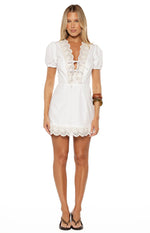 Nico White Broderie Trim Mini Dress Image
