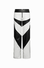 Night Rider PU White Contrast Pants Image
