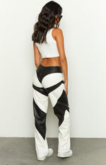 Night Rider PU White Contrast Pants Image