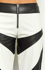 Night Rider PU White Contrast Pants Image
