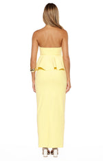 Olina Yellow Crepe Strapless Top Image
