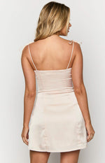 Penny Lane Cream Satin Mini Dress Image