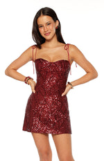 Penny Lane Red Sequin Mini Dress Image
