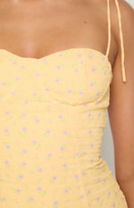 Penny Lane Yellow Floral Mini Dress Image