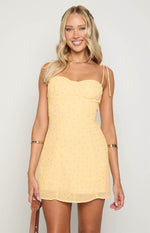Penny Lane Yellow Floral Mini Dress Image