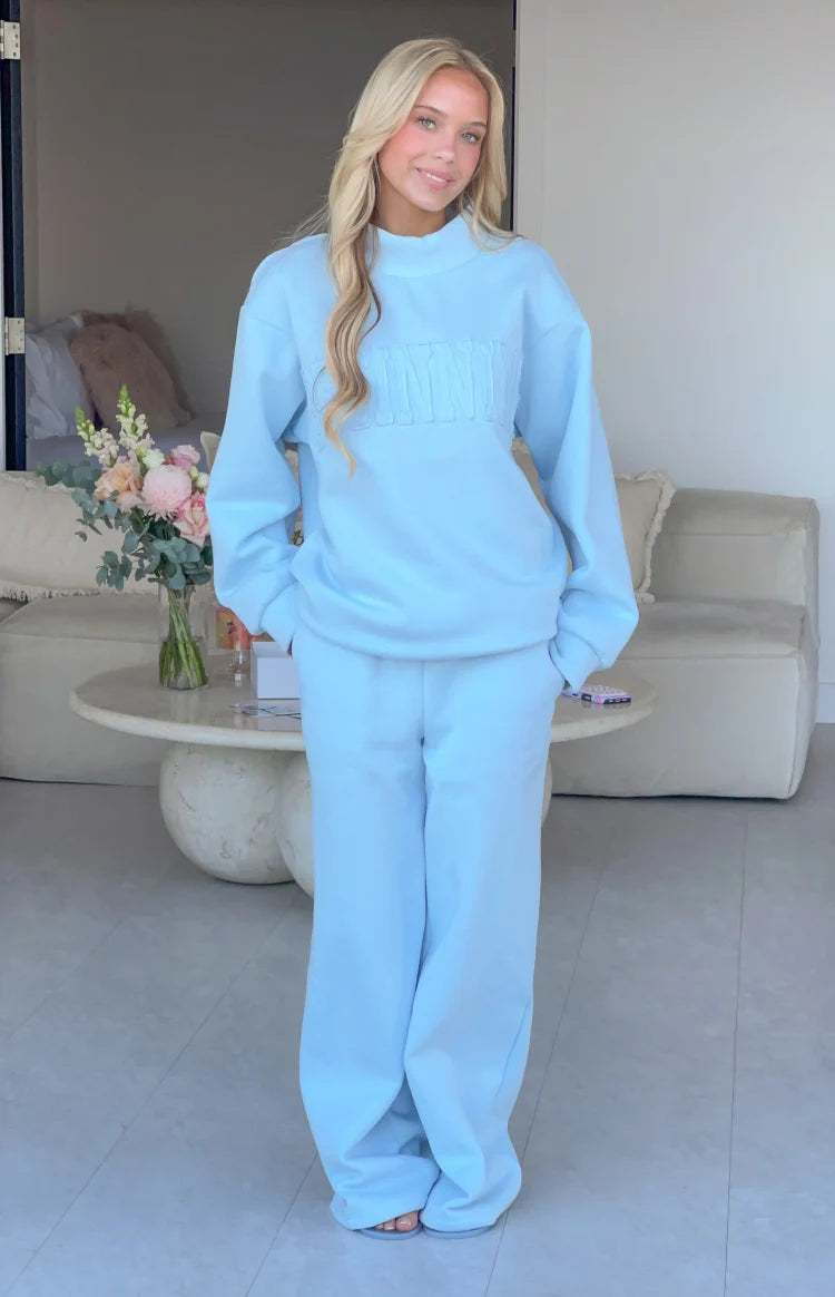 Pip Blue Mid Rise Slouch Fit Trackpants Image
