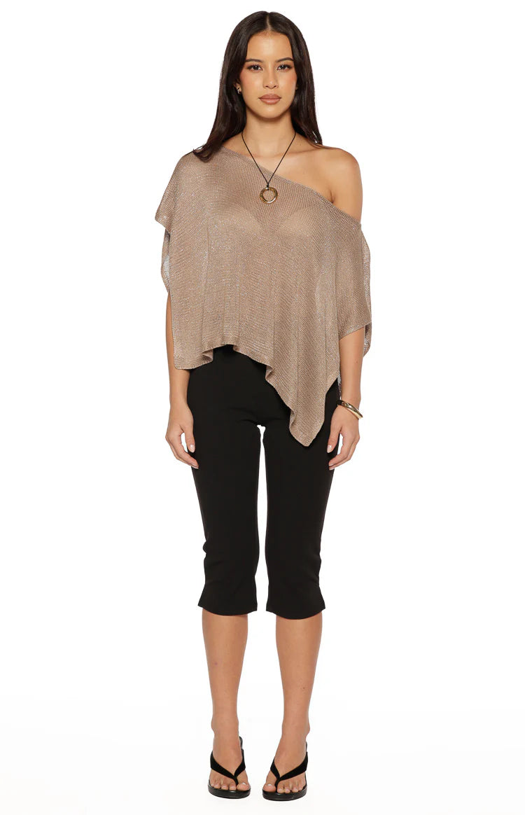 Pipa Metallic Knit Poncho Image