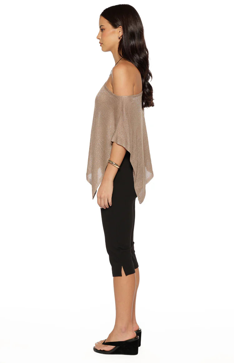 Pipa Metallic Knit Poncho Image