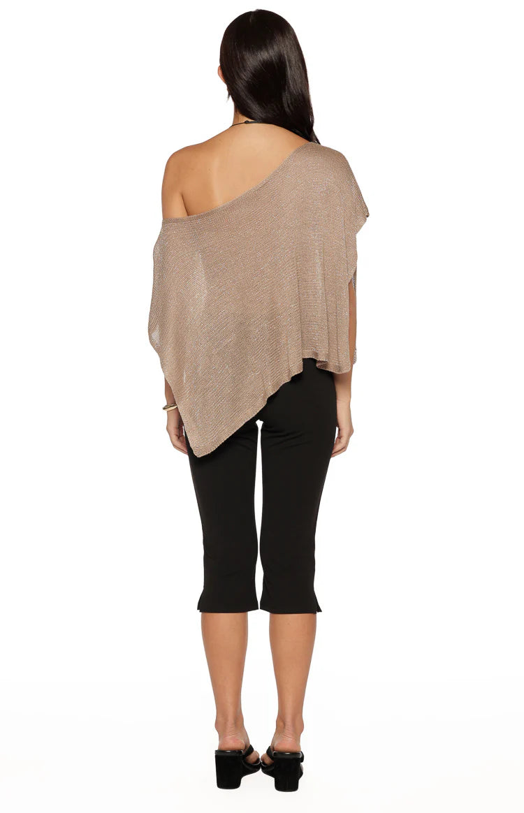 Pipa Metallic Knit Poncho Image