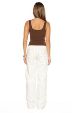 Prue Brown Scoop Neck Tank Top Image