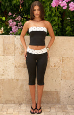 Reece Black Polka Dot Band Capris Image