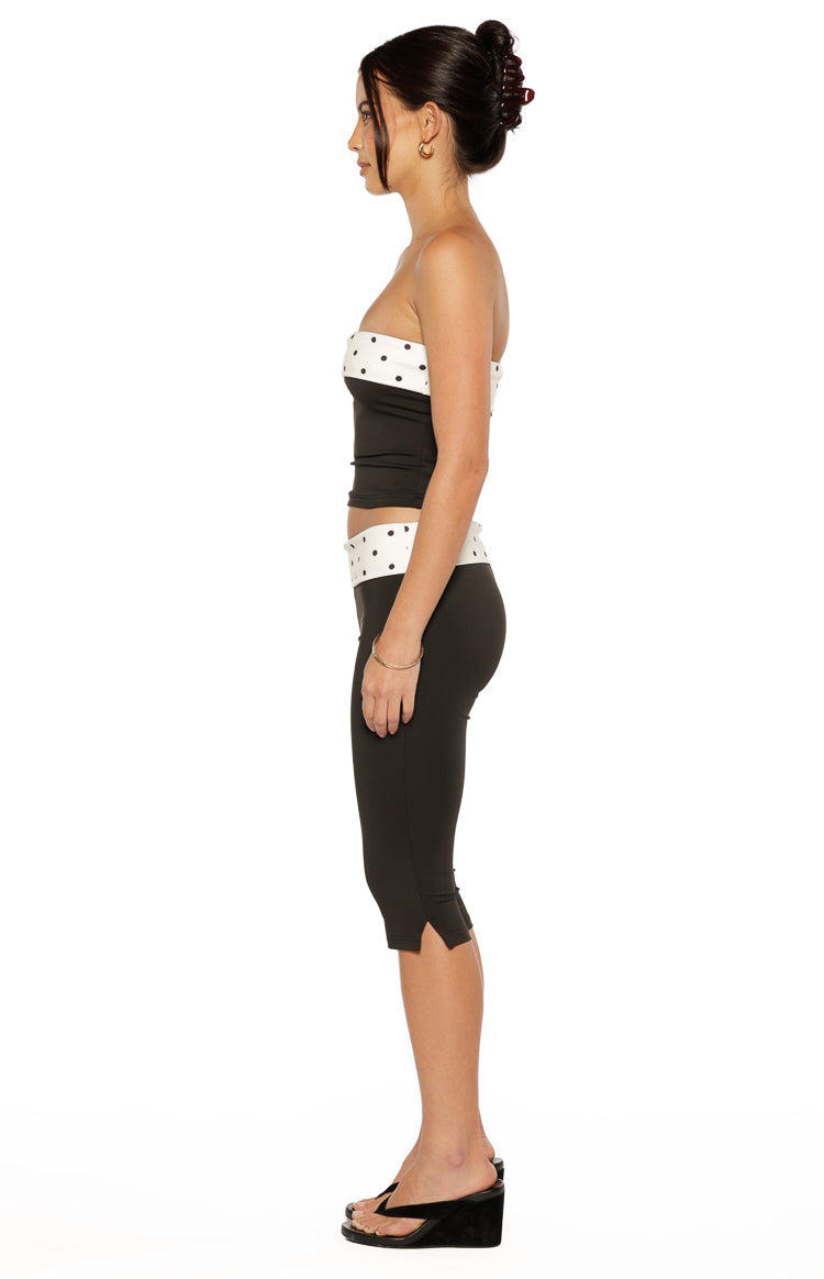 Reece Black Polka Dot Band Capris Image