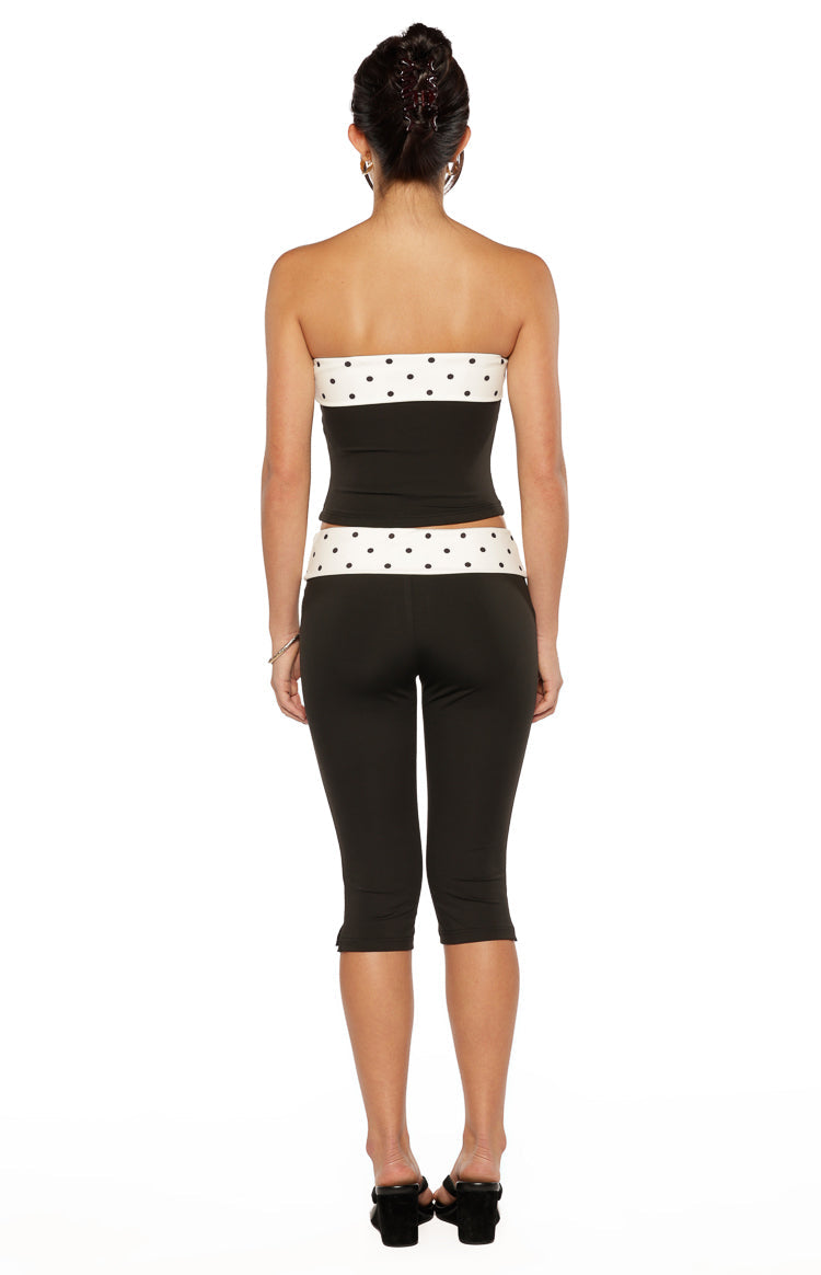 Reece Black Polka Dot Band Capris Image