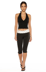 Reece Black Polka Dot Band Capris Image