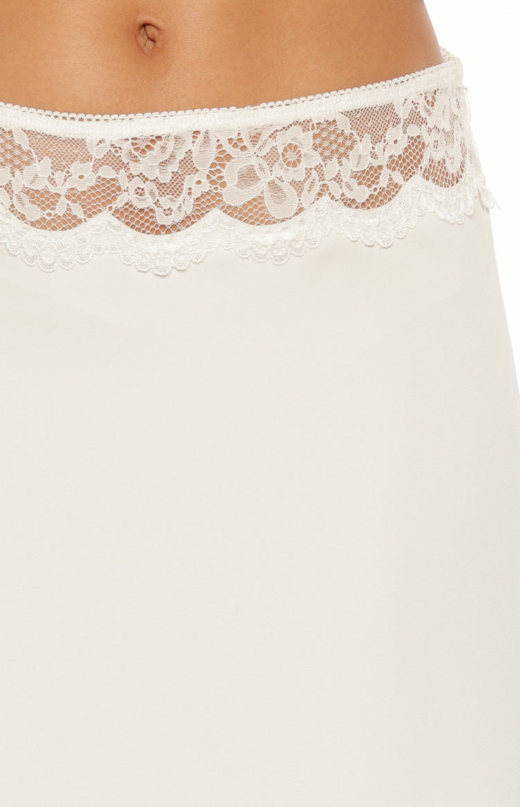 Reighn White Lace Detail Midi Skirt - PRE ORDER Image