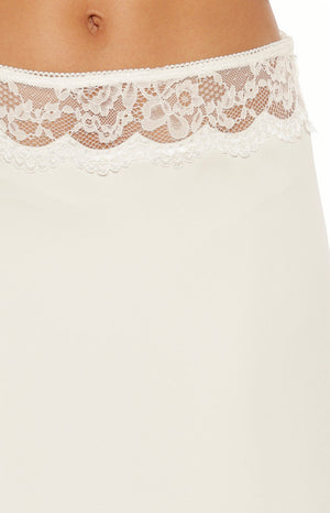Reighn White Lace Detail Midi Skirt - PRE ORDER