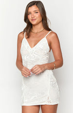 Remington White Velvet Mini Dress Image