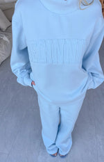 Remy Blue Applique Mock Neck Sweater Image