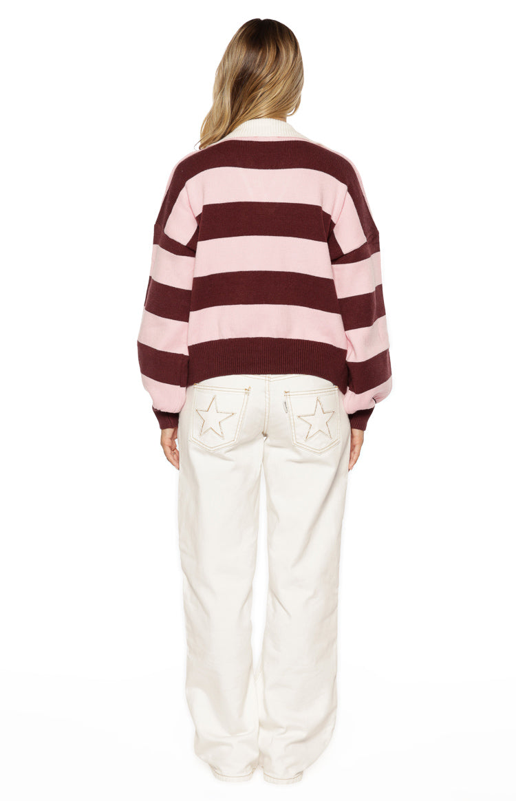 Rina Pink Stripe Polo Image