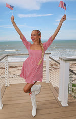 Rubi Red Gingham Babydoll Mini Dress Image
