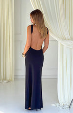 Ruby Black Chain Detail Crepe Maxi Dress Image