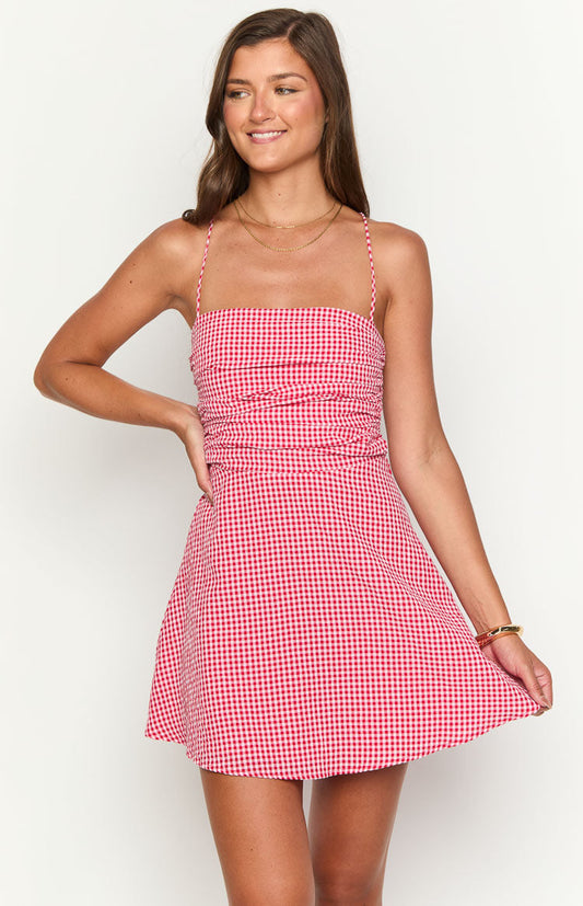 Rylan Red Gingham Mini Dress
