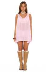 Sab Pink Sheer Frill Mini Dress Image