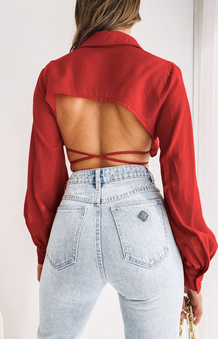 Saddle Up Crop Red Image