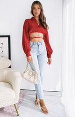 Saddle Up Crop Red Image