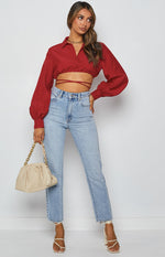 Saddle Up Crop Red Image