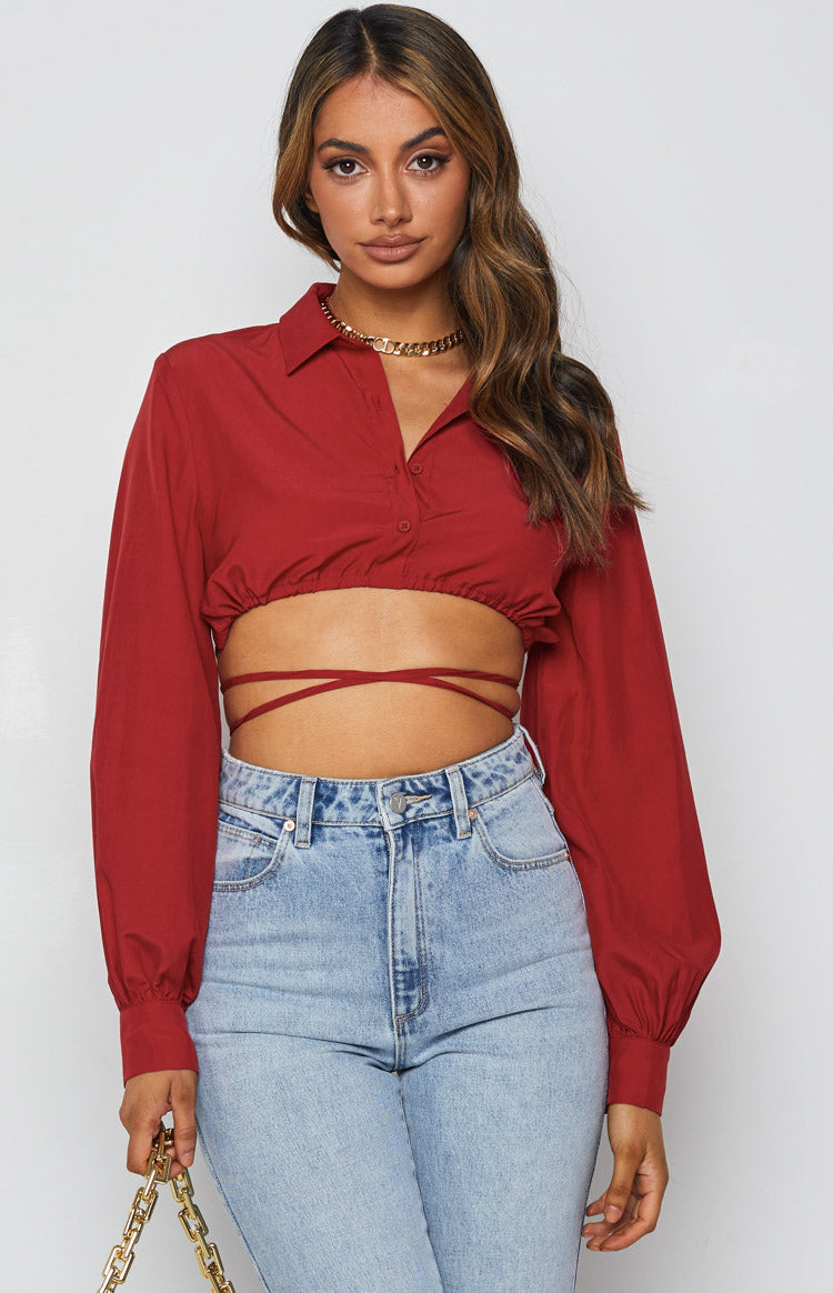 Saddle Up Crop Red Image