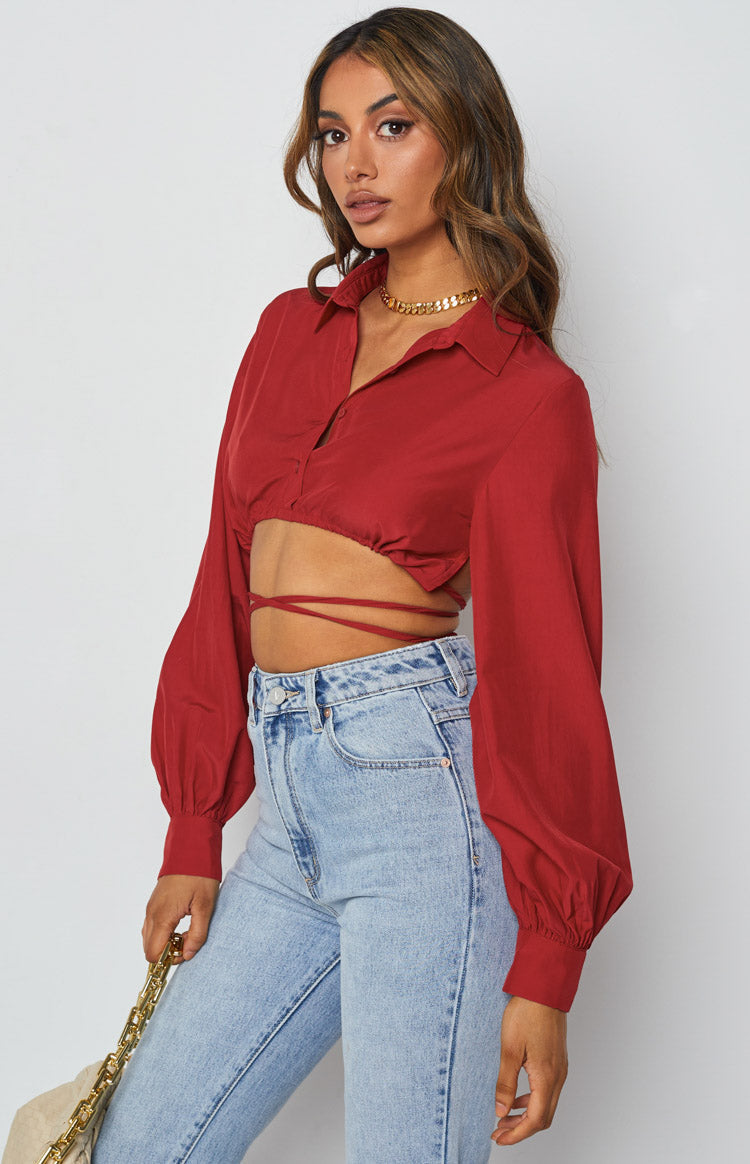 Saddle Up Crop Red Image