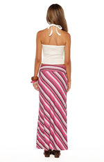 Sasha Pink Multi Stripe Maxi Skirt Image