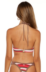 Savannah Pink Multi Stripe Scoop Neck Bikini Top Image