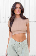 Shelbs Mocha Rib Knit Tee Image