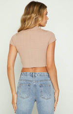 Shelbs Mocha Rib Knit Tee Image
