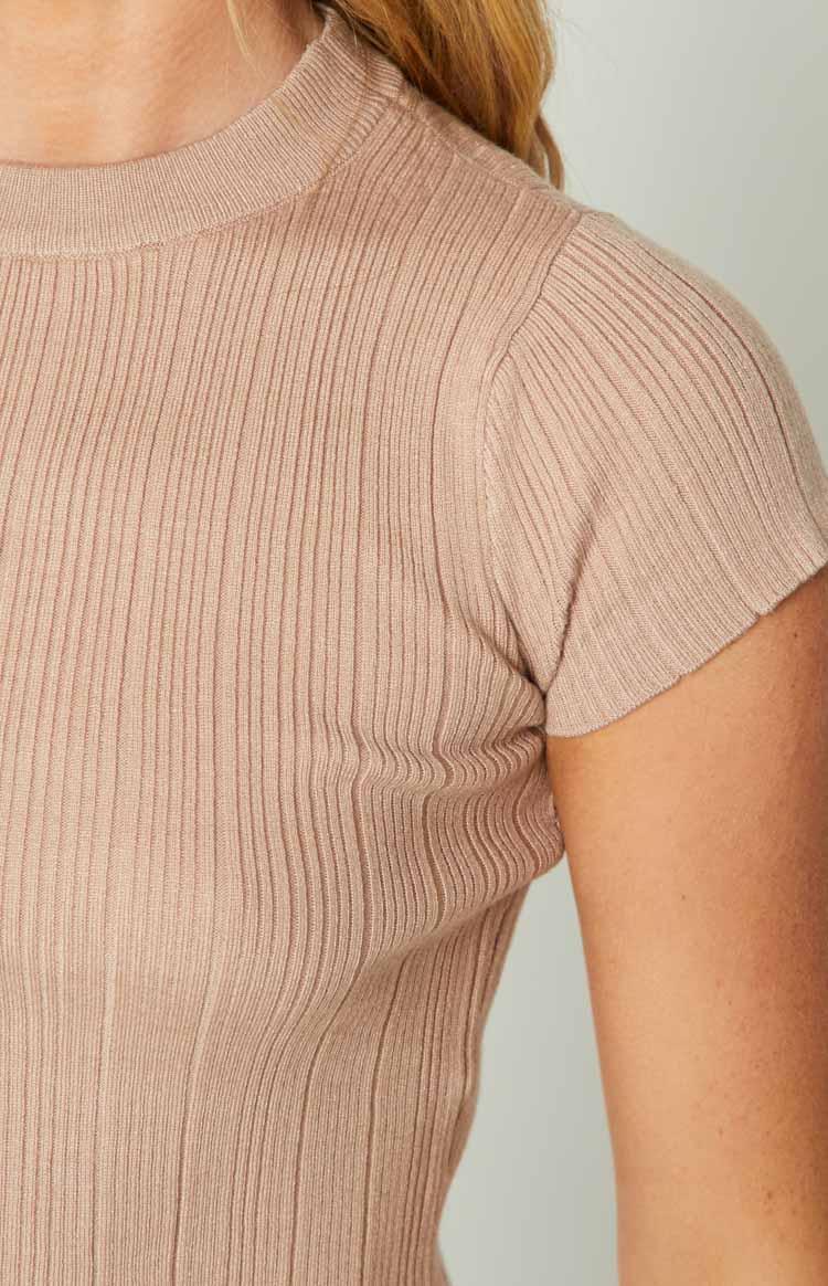 Shelbs Mocha Rib Knit Tee Image