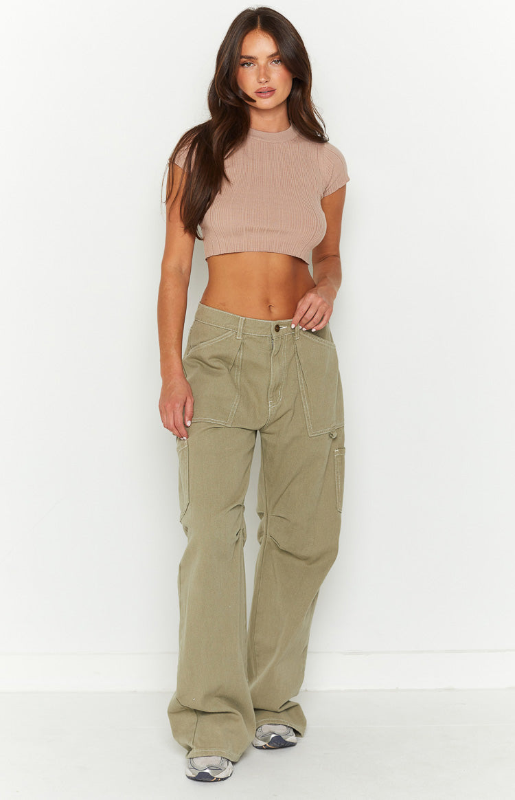 Shelbs Mocha Rib Knit Tee Image