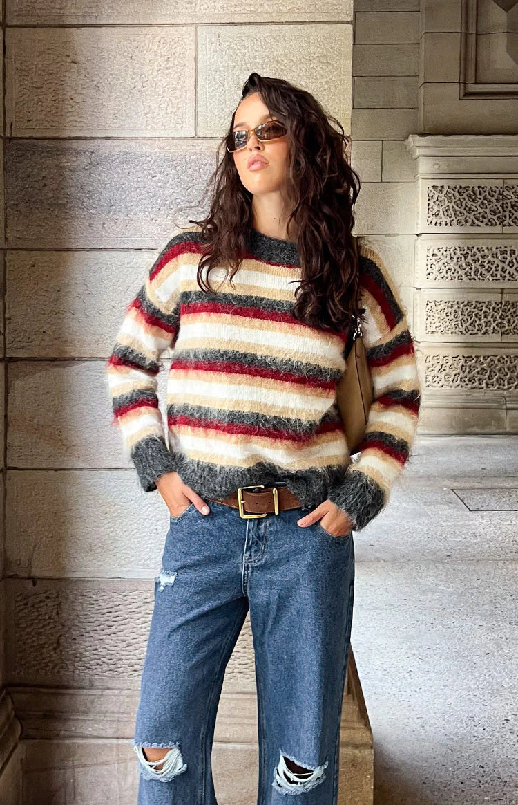 Sicily Multi Stripe Oversized Sweater Image