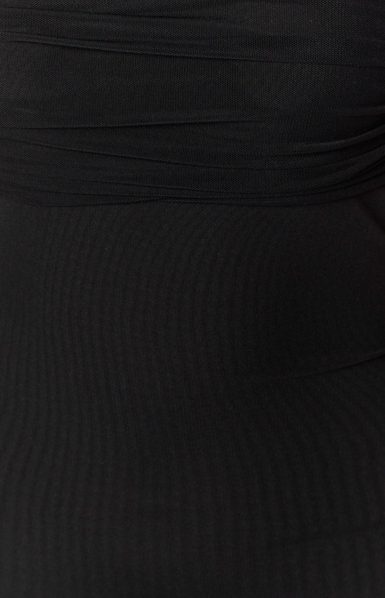 Sierra Black Mesh Mini Dress Image