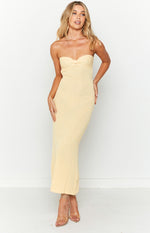 Skye Lemon Knit Midi Dress Image