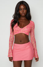 Sookie Pink Print Top Image