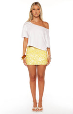 Spritz Yellow Sequin Party Mini Skirt Image