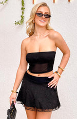 Stay Black Mesh Mini Skirt Image